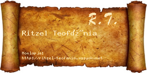 Ritzel Teofánia névjegykártya